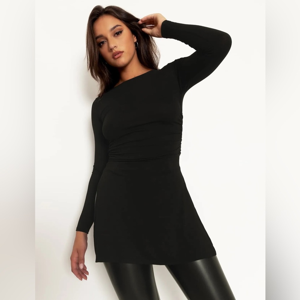 BlackMilk Black Long Sleeve Tunic Top